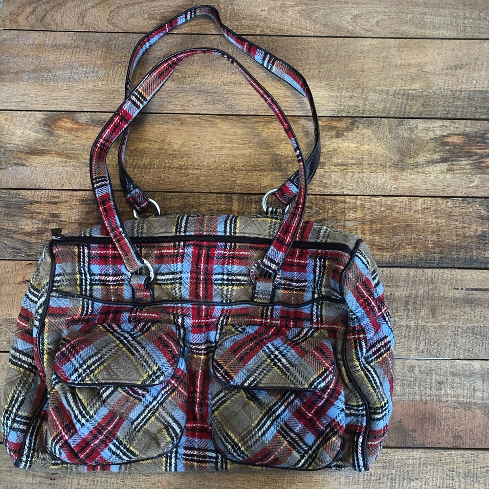 Vera Bradley Plaid Small Duffle / Day Bag